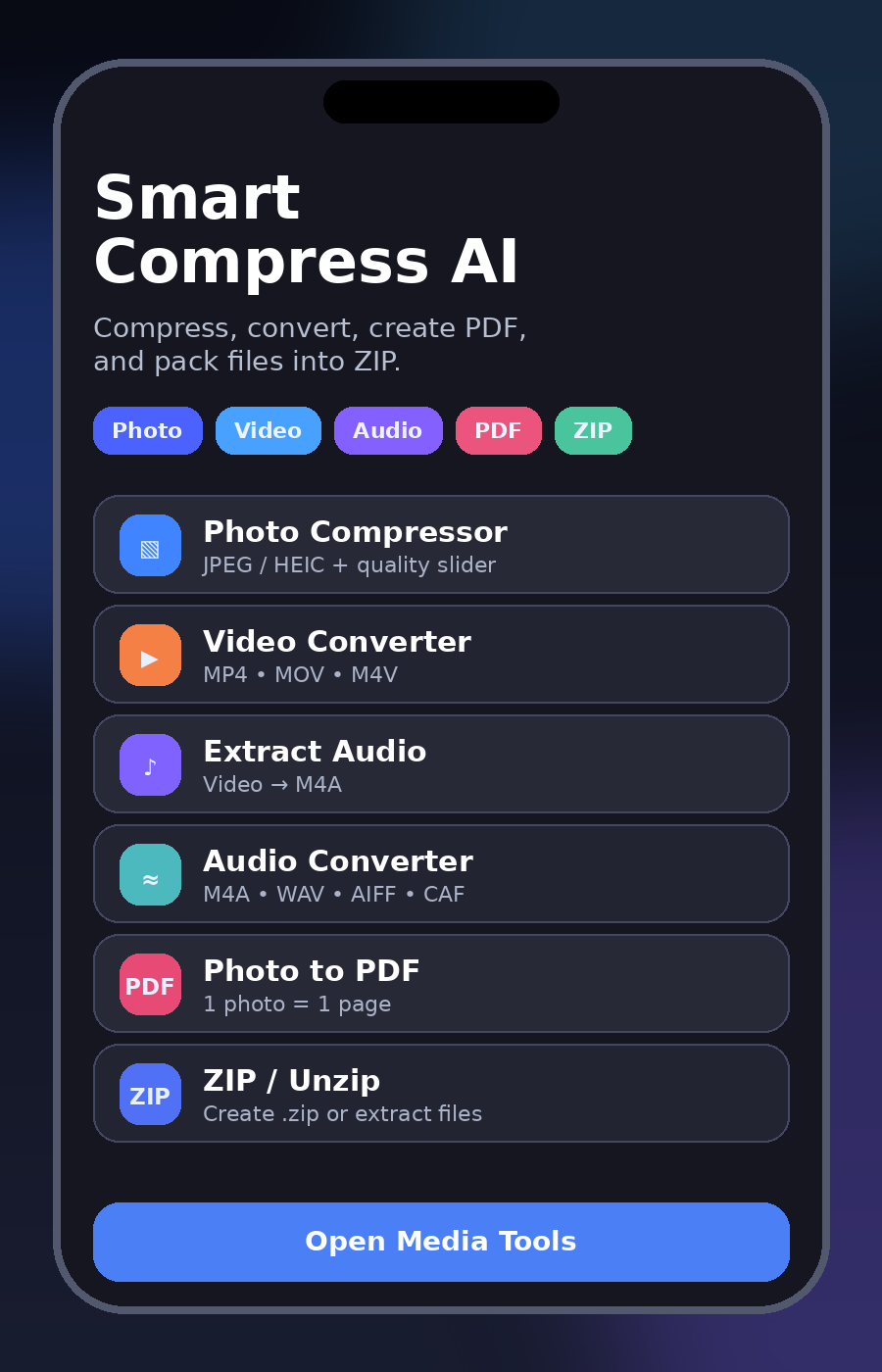 Smart Compress AI app screen
